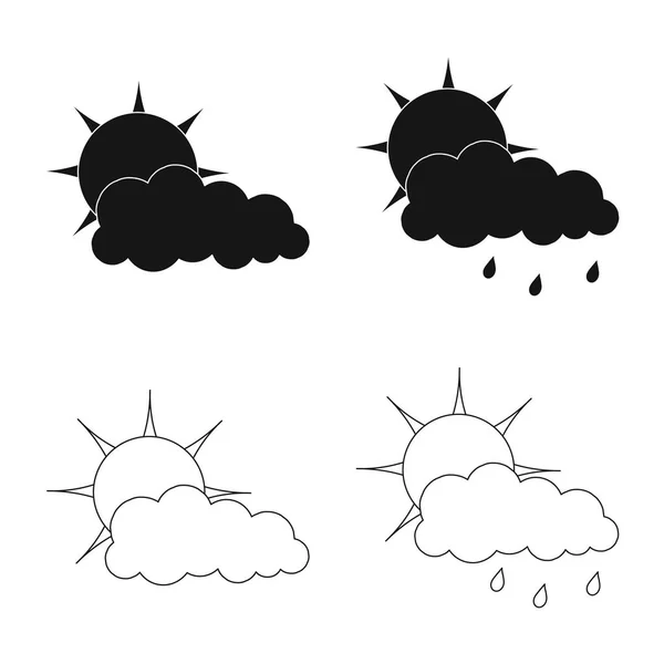 Vektorillustration von Wetter und Klima-Logo. Sammlung von Wetter- und Wolkenvektorillustrationen. — Stockvektor
