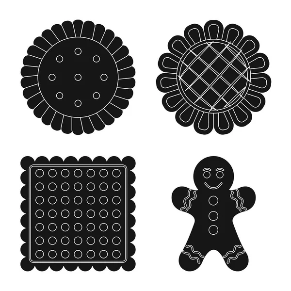Изолированный объект печенья и логотипа выпечки. Коллекция печенья и векторной иконки шоколада на складе . — стоковый вектор