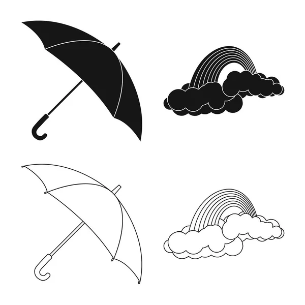 Vektor design av väder och klimat tecken. Uppsättning av väder och moln lager vektorillustration. — Stock vektor