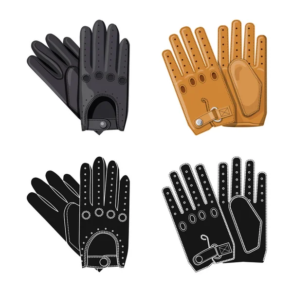 手套和冬季标志的矢量设计。收集手套和设备矢量图标的股票. — 图库矢量图片