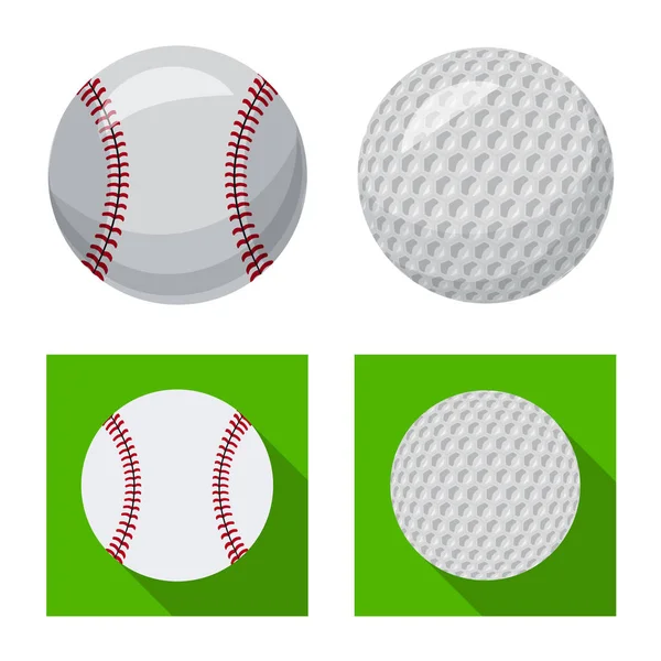 Векторні ілюстрації спортивного та м'яча. Набір спортивних та спортивних векторних значків для запасів . — стоковий вектор