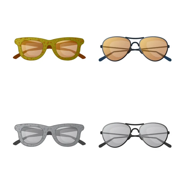 Ilustração vetorial de óculos e óculos de sol símbolo. Coleção de óculos e símbolo de estoque acessório de web . —  Vetores de Stock