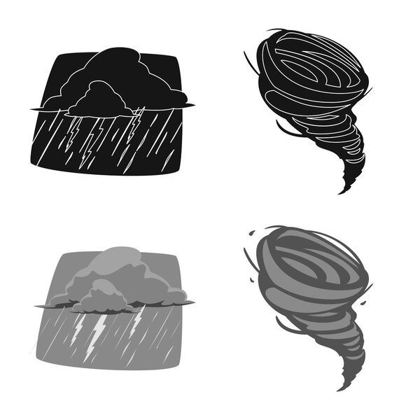 Isolated object of weather and climate icon. Collection of weather and cloud stock symbol for web.