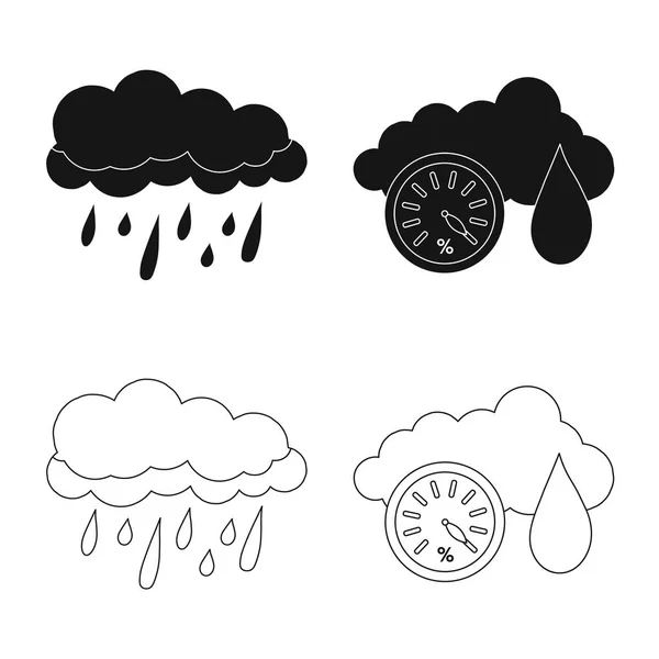 Oggetto isolato di clima e clima simbolo. Raccolta di icone meteo e vettoriali cloud per stock . — Vettoriale Stock