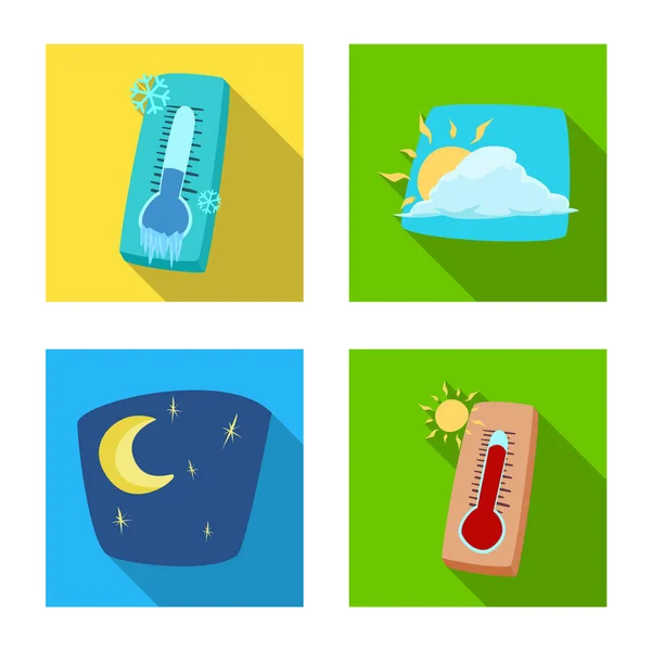 Objeto Aislado Del Tiempo Clima Icono Conjunto Tiempo Nube Vector — Archivo Imágenes Vectoriales