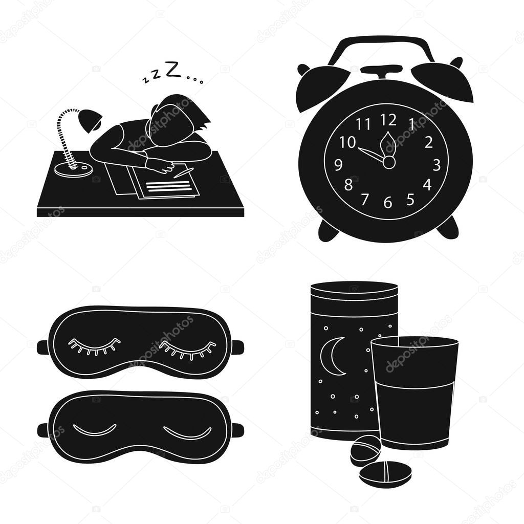 Isolated object of dreams and night icon. Collection of dreams and bedroom vector icon for stock.