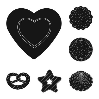 Bisküvi ve kek simge vektör tasarımı. Bisküvi ve çikolata stok vektör çizim seti.