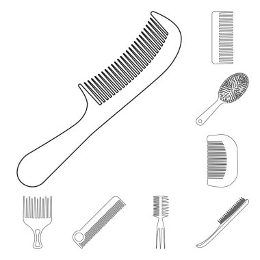 Fırça ve saç işareti vektör tasarımı. Hisse senedi için fırça ve saç fırçası vektör simge topluluğu.