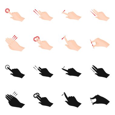 Dokunmatik ve el logo vektör Illustration. Dokunmatik ekran ve dokunmatik hisse senedi vektör çizim topluluğu.