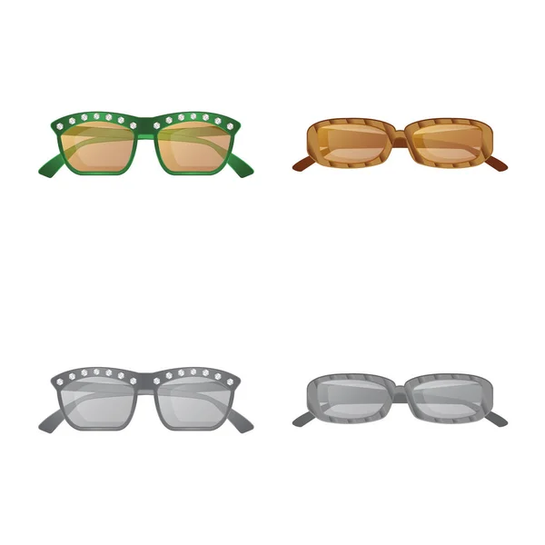 Ilustración vectorial de gafas y gafas de sol icono. Conjunto de gafas y accesorio stock vector ilustración. — Archivo Imágenes Vectoriales