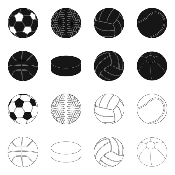 Ilustración vectorial del deporte y el signo de pelota. Conjunto de deporte e ilustración de vector de stock atlético . — Vector de stock