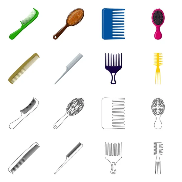 Fırça ve saç işareti vektör tasarımı. Web için fırça ve saç fırçası hisse senedi simgesi kümesi. — Stok Vektör