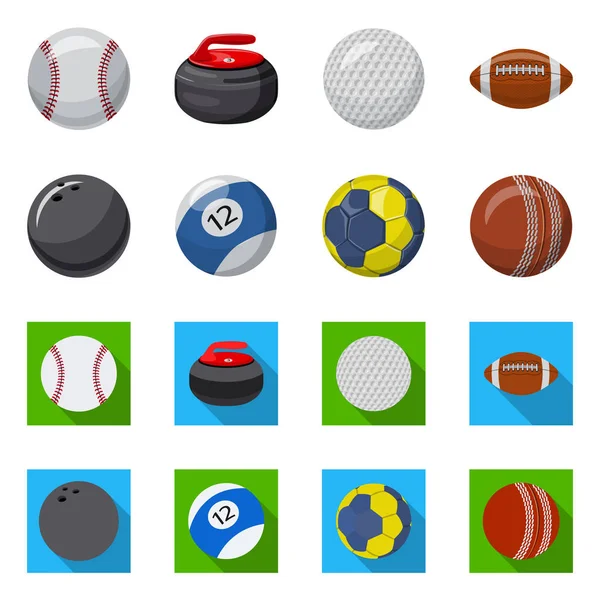 Vektor-Illustration von Sport und Ball-Logo. Set von Sport und athletischen Aktiensymbol für das Web. — Stockvektor
