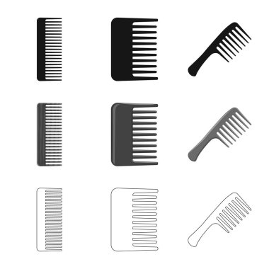 Fırça ve saç simge vektör Illustration. Hisse senedi için fırça ve saç fırçası vektör simge kümesi.