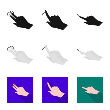 Dokunmatik ve el logo vektör Illustration. Dokunmatik ekran ayarla ve stok vektör çizim değmek.