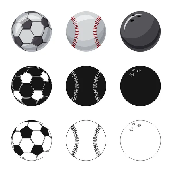 Ilustración vectorial del icono del deporte y la pelota. Conjunto de deporte y símbolo de stock atlético para web . — Vector de stock