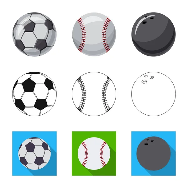 Ilustración vectorial del deporte y el signo de pelota. Colección de deporte y el icono del vector deportivo para la acción . — Vector de stock