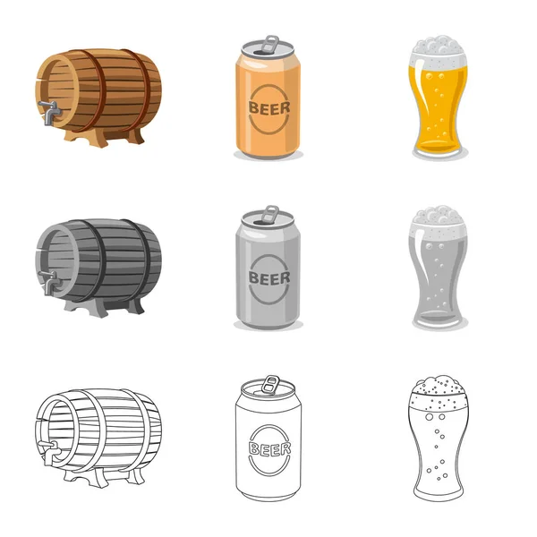 Isolated object of pub and bar logo. Collection of pub and interior vector icon for stock. — Stock Vector