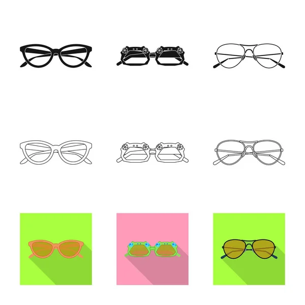 Diseño vectorial de gafas y símbolo de gafas de sol. Conjunto de gafas y accesorio símbolo de stock para web . — Archivo Imágenes Vectoriales