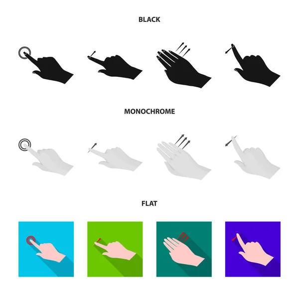 Conception vectorielle de l'écran tactile et signe à la main. Jeu d "écran tactile et icône vectorielle tactile pour stock . — Image vectorielle