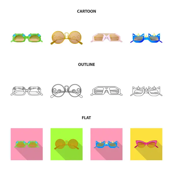 Projeto vetorial de óculos e óculos de sol símbolo. Conjunto de óculos e símbolo de estoque acessório para web . — Vetor de Stock