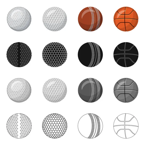 Ilustración vectorial del icono del deporte y la pelota. Colección de deporte e ilustración de vector de stock atlético . — Vector de stock