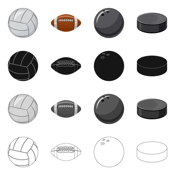 Diseño vectorial del logo del deporte y la pelota. Conjunto de deporte y el icono del vector deportivo para la acción . — Vector de stock