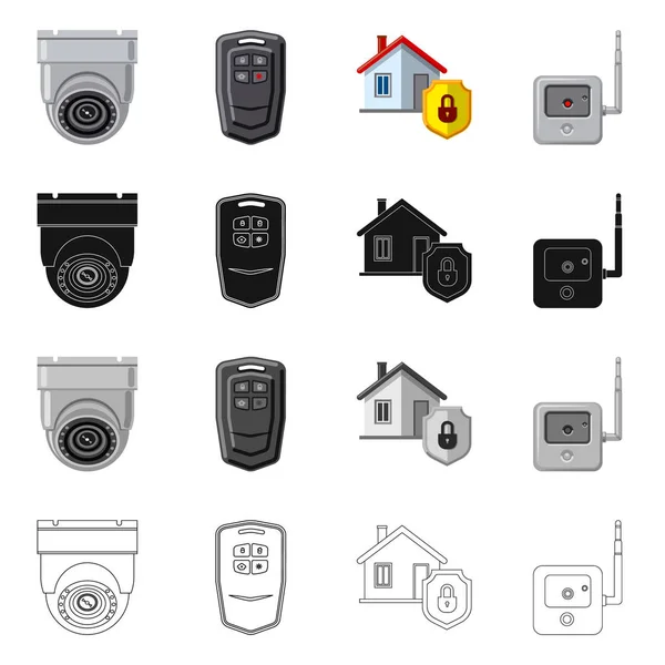 Ilustración vectorial del logotipo de la oficina y la casa. Colección de icono vectorial de oficina y sistema para stock . — Vector de stock