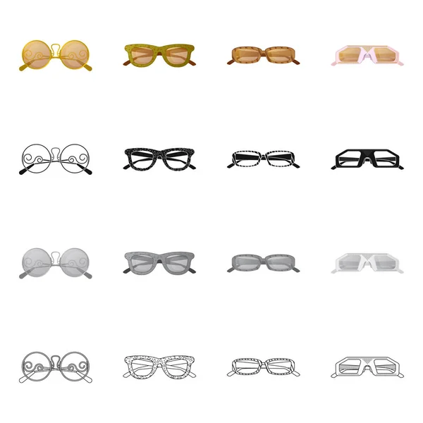 Conception vectorielle de lunettes et de lunettes de soleil icône. Ensemble de lunettes et icône vectorielle accessoire pour stock . — Image vectorielle