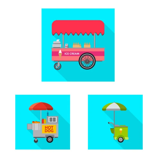 Diseño vectorial de mercado y símbolo exterior. Conjunto de mercado y símbolo de stock de alimentos para web . — Vector de stock