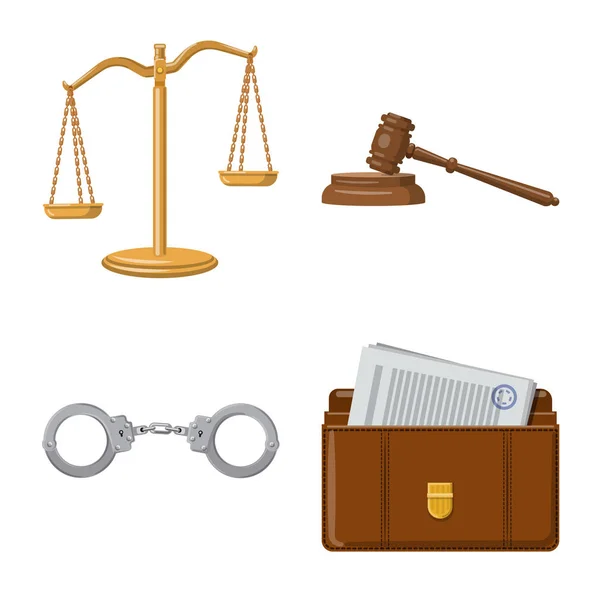法律和律师标志的向量例证。收集法律和正义的载体图标股票. — 图库矢量图片