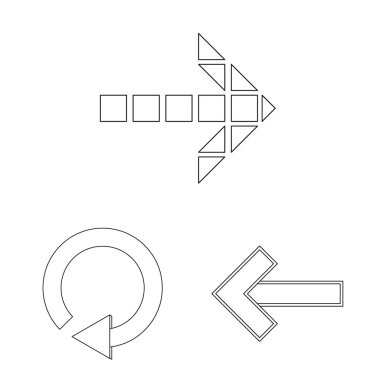 Öğe ve ok logo vektör Illustration. Öğe ve yön hisse senedi vektör çizim seti.
