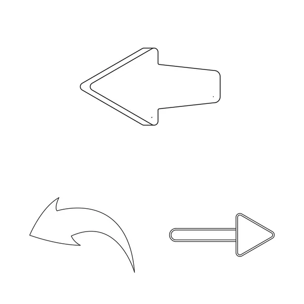 Objet isolé de l'élément et le symbole de flèche. Ensemble d'illustration vectorielle d'élément et de direction . — Image vectorielle