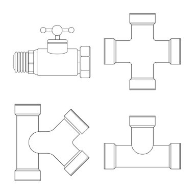 Boru ve tüp işareti illüstrasyon vektör. Hisse senedi için boru ve boru hattı vektör simge kümesi.