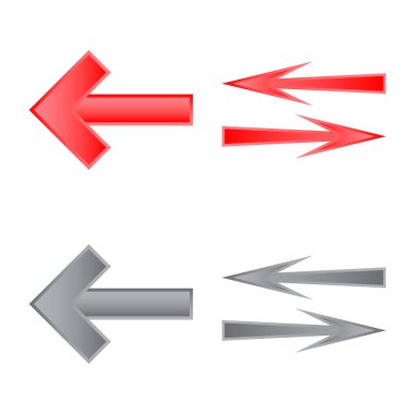 Öğe ve ok sembolü yalıtılmış nesne. Web için öğe ve yön hisse senedi simgesi kümesi.