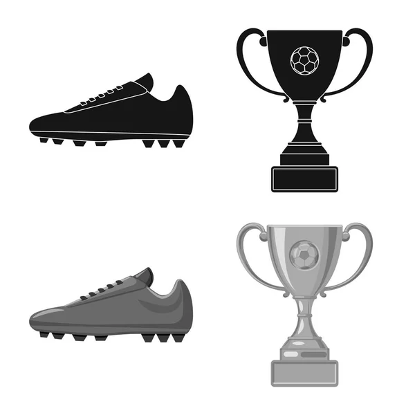 Objeto aislado de fútbol y logotipo del engranaje. Conjunto de fútbol y torneo símbolo de stock para web . — Archivo Imágenes Vectoriales