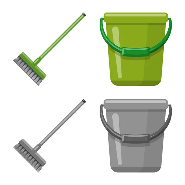 Ilustração vetorial do sinal de limpeza e serviço. Coleta de limpeza e símbolo de estoque de casa de web . —  Vetores de Stock
