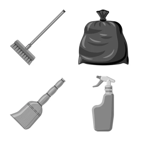 Векторний дизайн прибирання та сервісного логотипу. Набір прибирання та побутового запасу Векторні ілюстрації . — стоковий вектор