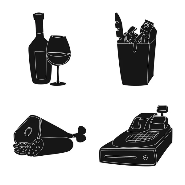 Векторний дизайн значка їжі та напоїв. Набір символів їжі та магазину для Інтернету . — стоковий вектор