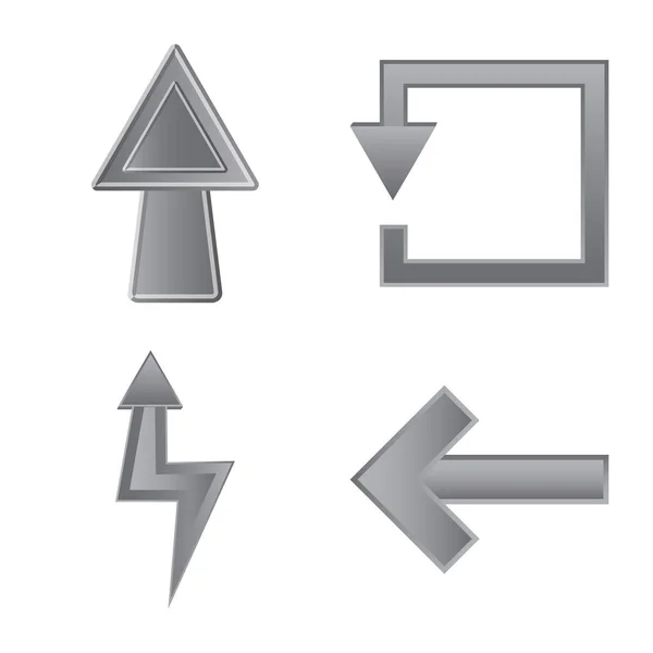 要素と矢印のロゴのベクター デザイン。Web の要素および方向の銘柄記号のセット. — ストックベクタ