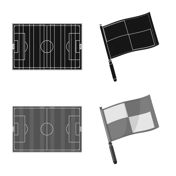 Conception vectorielle du symbole du soccer et de l'équipement. Collection de symbole de stock de soccer et tournoi pour le web . — Image vectorielle