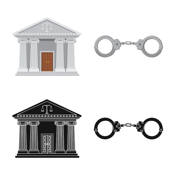 Ilustração vetorial do símbolo da lei e do advogado. Conjunto de lei e justiça vetor ícone para estoque . —  Vetores de Stock