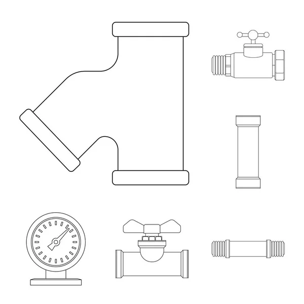 Diseño vectorial del logotipo del tubo. Colección de tubos y tuberías símbolo de stock para la web . — Archivo Imágenes Vectoriales