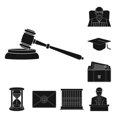 Hukuk ve avukat sembolü yalıtılmış nesne. Hukuk ve adalet hisse senedi vektör çizim topluluğu.