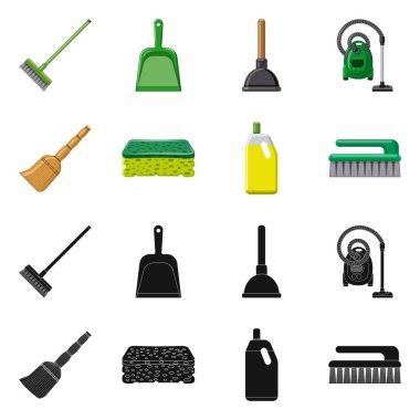 Temizlik ve servis simge vektör Illustration. Temizlik ve ev vektör simgesini hissenin topluluğu.