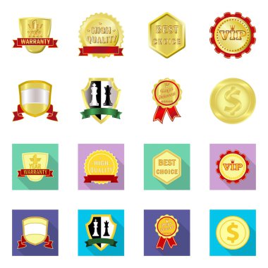 Amblem ve rozet logo vektör tasarımı. Amblem ve etiket stok vektör çizim seti.