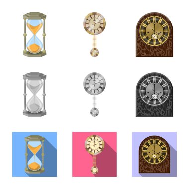 Saat ve saat simgesi yalıtılmış nesne. Saat ve daire hisse senedi simgesi için web topluluğu.