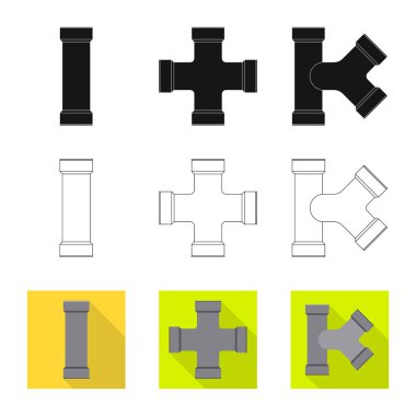 Boru ve tüp simge vektör tasarımı. Boru ve boru hattı hisse senedi simgesi için web topluluğu.