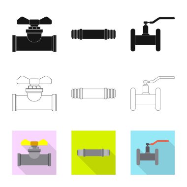 Boru ve tüp simgesi yalıtılmış nesne. Boru ve boru hattı hisse senedi simgesi web için kümesi.