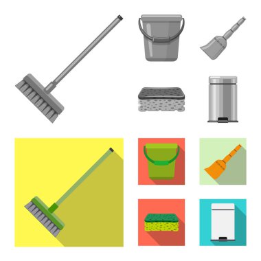 Temizlik ve servis logo yalıtılmış nesne. Temizlik ve ev hisse senedi vektör çizim topluluğu.